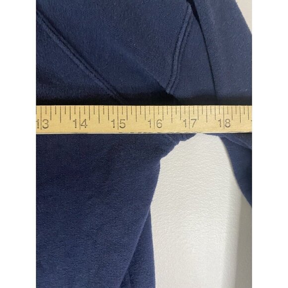 Abercrombie & Fitch Graphic Sweatshirt Crew Neck Navy Blue Y2K Size Small - Picture 6 of 7
